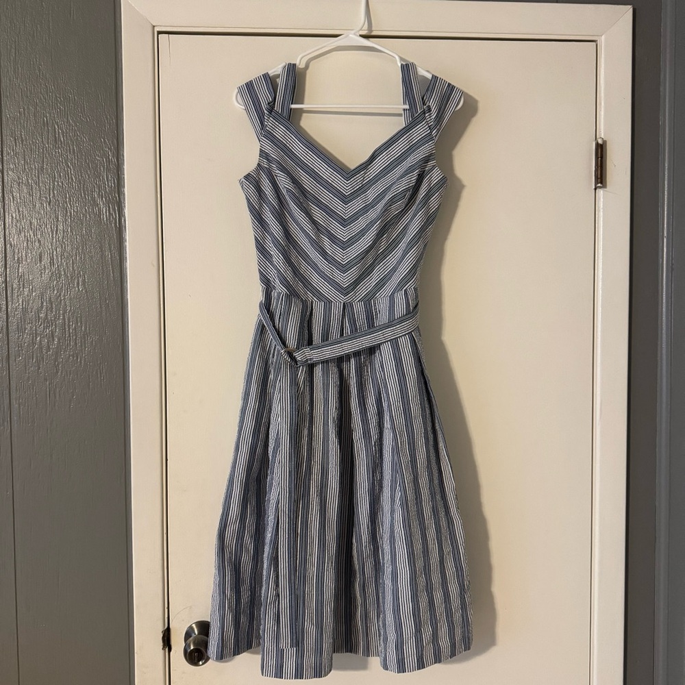 Blue and White Striped Dress - White House Black Market